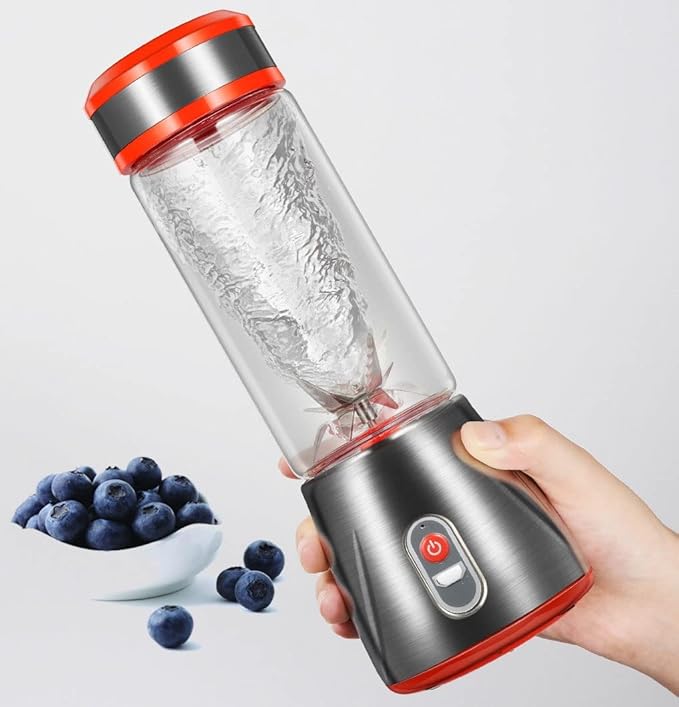 Portable Blender Blender for Shakes and Smoothies Personal Blender USB Rechargeable 380ml Mini Blender With for Traveling Outdoor Gym Office (Color : Red)