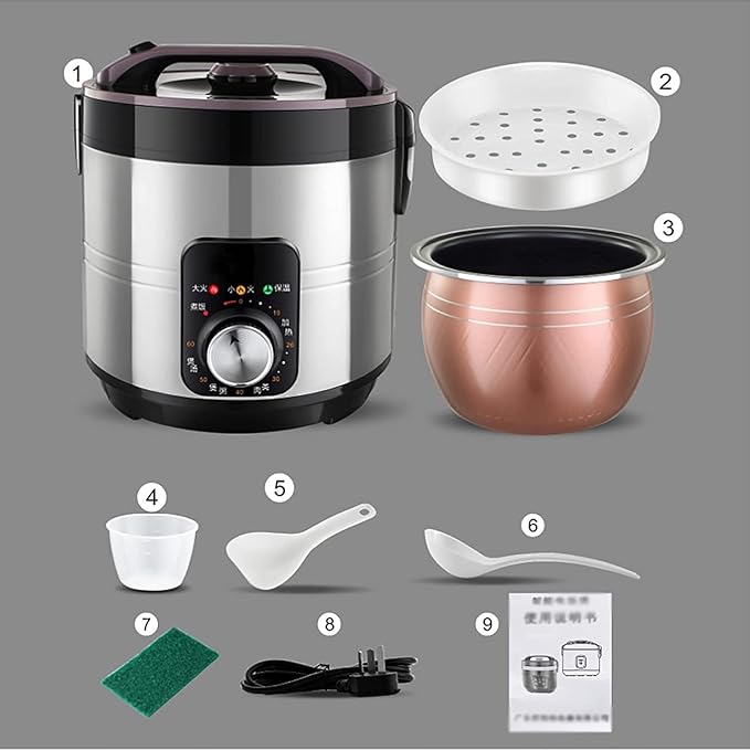 Rice Cooker Household Adjustable Temperature Rice Cooker Non-Stick Inner Pot Intelligent Insulation (5L) ()