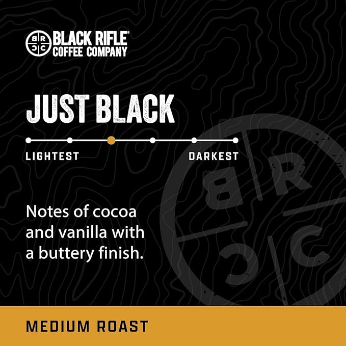 Black Rifle Coffee Company Just Black 50 Count Medium Roast K Cups - Single Serve K Cups Coffee Pods - Kcup Pods Compatible with 1.0 &amp 2.0 - Made from Arabica Beans