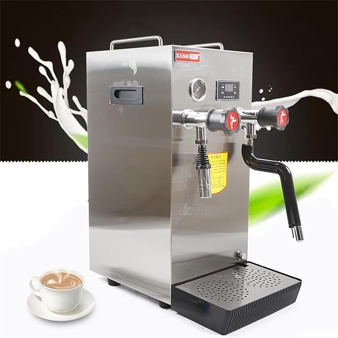 Commercial Milk Frother 8L Automatic Espresso Machine Automatic Coffee Milk Steamer Coffee Foam Maker for Coffee Milk Bubble Tea Milk Tea Stainless Steel - 110V 2500W
