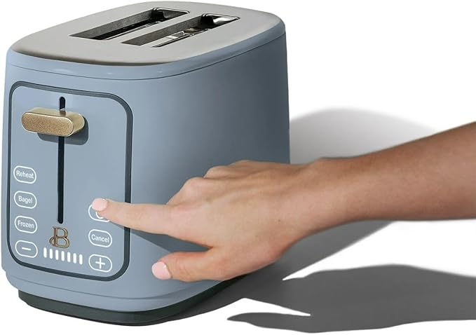 Smart Kitchen Toaster with Touch Interface and Preset Modes Advanced Two-Slice Toaster with Wide Slots and 7 Browning Levels (Cornflower Blue)