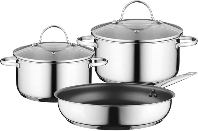 Bosch HEZ9SE030 3-Piece Cookware Set 2 Pots 1 Pan for Induction Hobs