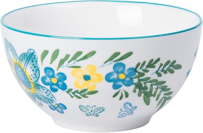 HomePop Ceramic 12-Pieces Dinnerware SetsDish Plates and Bowls Sets - Blue Turquoise