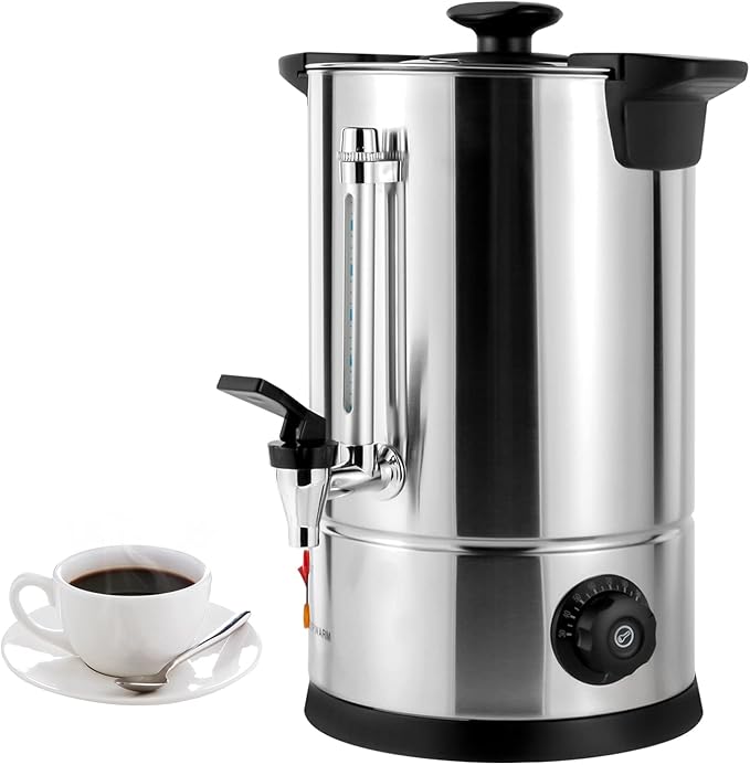 Industrial Coffee Maker Coffee Urns Premium Commercial Coffee Machine Large Stainless Steel Coffee Maker Automatic Coffee Brewing Thermostable Design (8L/2.11Gal)