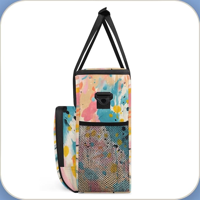 Tie Dyeing Coffee Maker Carrying Bag Portable Travel Storage Tote Bag Compatible with K-Mini or K-Mini Plus Single Serve Coffee Brewer Carrying Case with Multiple Pockets &amp Shoulder Strap