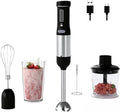 Cordless Immersion Hand Blender 5-in-1 Variable Speed blender handheldRechargeable with 2000mAh Battery BPA-Free &amp Dishwasher-Safe Accessories:700ml BeakerChopperWhisk &amp Milk FrotherInk