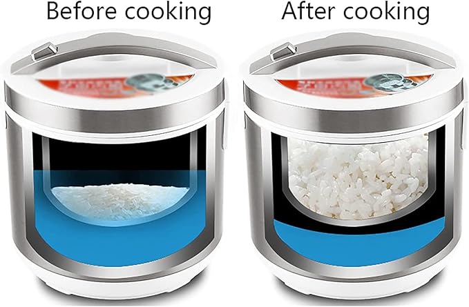 Rice Cooker 5L Large Capacity Food Grade 304 Stainless Steel Non-Stick Double Inner for Household&ampCommercial Use(B) (A)