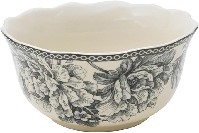 222 Fifth Adelaide 16-Piece Square Dinnerware Set – Service for 4 Floral Porcelain Big Dinner Plates and Bowls Sets for Everyday Dining &amp Entertainment Microwave &amp Dishwasher Safe Chip Res