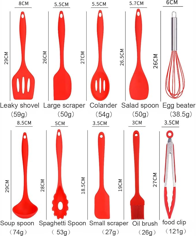 Cooking Utensils Set、Kitchen Tools Heat Resistant Silicone Kitchen Tool Set Cookware Tools Silicone Cookware 10 Piece Set