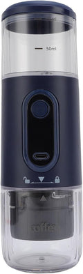 Handheld Capsule Coffee Maker for Car Camping – Efficient Extraction for Work Use – Portable Coffee Machine Compatible Ground (Navy Blue)