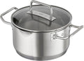 Rösle EXPERTISO Cookware Collection 6.3 in. Stainless Steel High Casserole Pot with Glass Lid