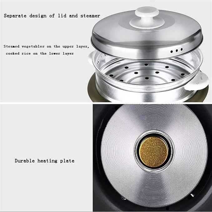 Rice Cooker Household Non-Stick Rice Cooker Warm Function One-Key Cooking for 1-5 People (2L) ()
