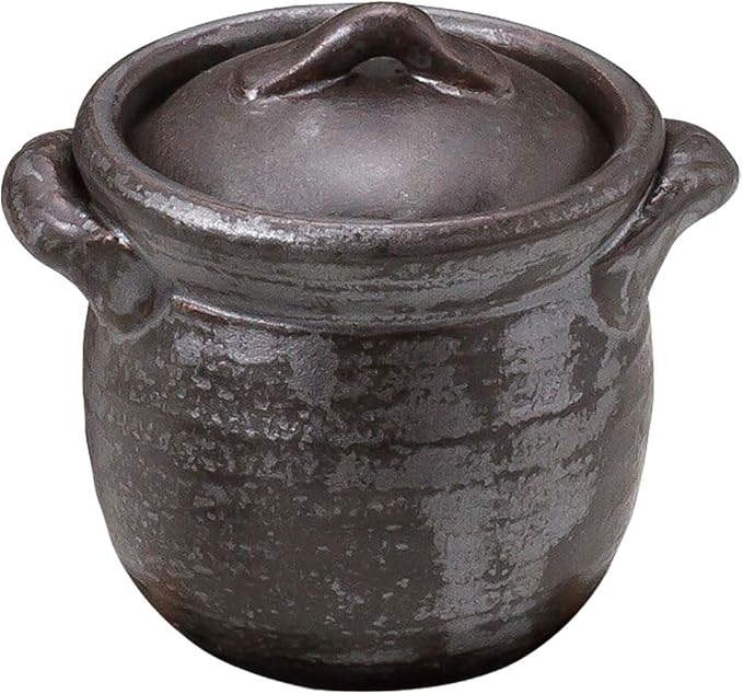 Yamashita Craft 15034220 Rice Pot Ceramic 4.3 x φ3.9 x 4.7 inches (11 x 10 x 12 cm) Body 3.7 inches (9.5 cm) Black Glaze Mini Rice Pot 0.5 Cups