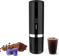 Portable Espresso Machine Self-Heating Electric Portable Espresso Maker20 Bar Mini 12V 24V Car Coffee Maker with NS Pods &amp Ground Coffee for Travel Camping Office Home(Black)