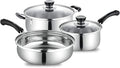 Kitchen Cookware SetMilk Pan and Saucepan Kitchen Cookware SetsStainless Steel Cookware Set3-Piece Set Variety Pack