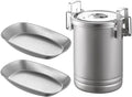 3-in-1 Camping Rice Cooker &amp Steamer Pot – 304 Stainless Steel Outdoor Cookware with Strainer Lid &amp Foldable Handle – Portable Travel Cooking Pot for Hiking Backpacking Campfire Cooking