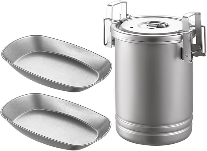 3-in-1 Camping Rice Cooker &amp Steamer Pot – 304 Stainless Steel Outdoor Cookware with Strainer Lid &amp Foldable Handle – Portable Travel Cooking Pot for Hiking Backpacking Campfire Cooking