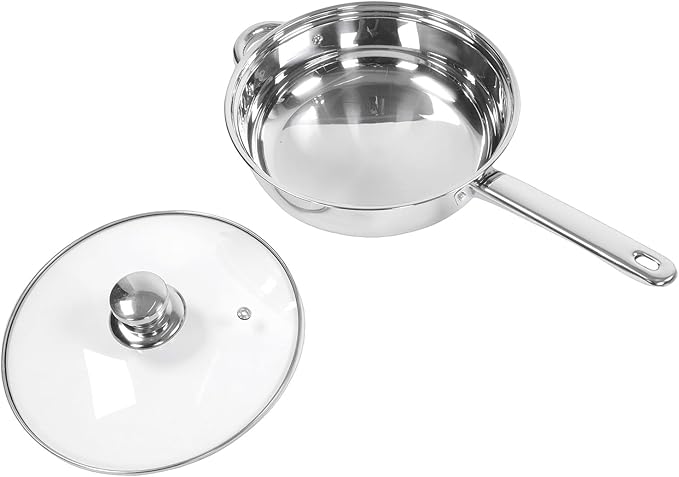 Pissente 15Pcs Stainless Steel Cookware Set Kitchen Cooking Essentials with Lids High Temperature Cookware Ideal for Everyday Use