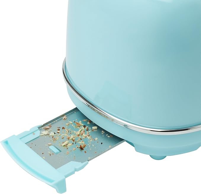 Haden Heritage 2 Slice Wide Slot Stainless Steel Toaster with Adjustable Browning Control &amp Non-Slip Feet Turquoise &amp Chrome