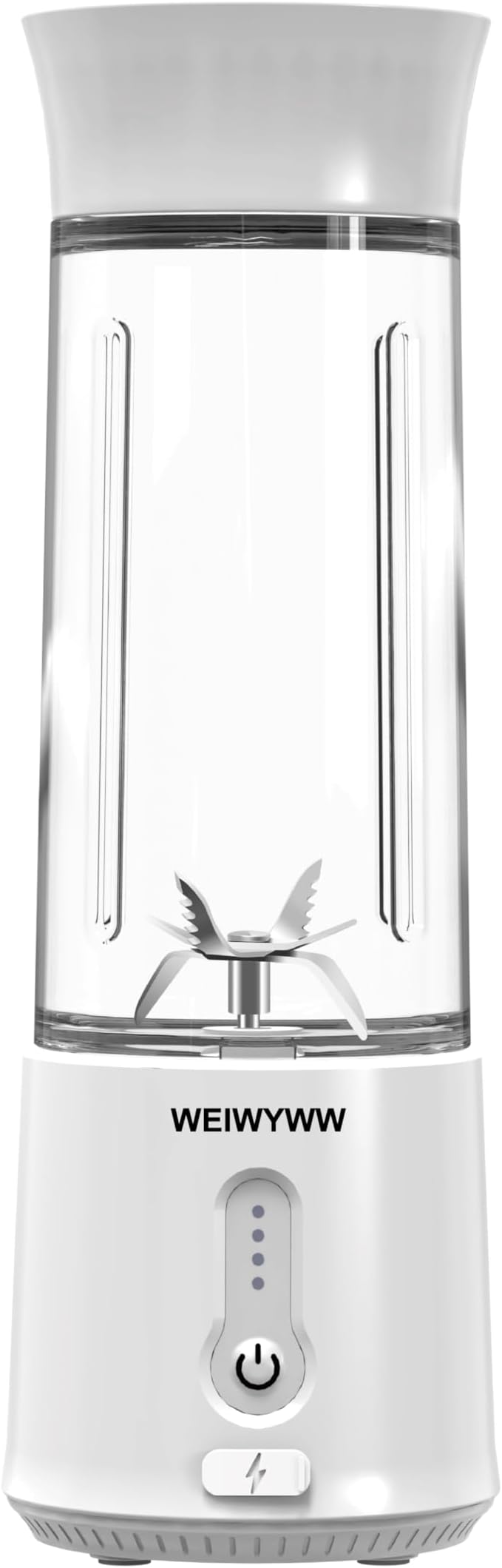 22oz Portable USB Blender 150W Cordless Mini Smoothie Maker Lightweight 10+ Blends Travel/Gym/Office Use (white)