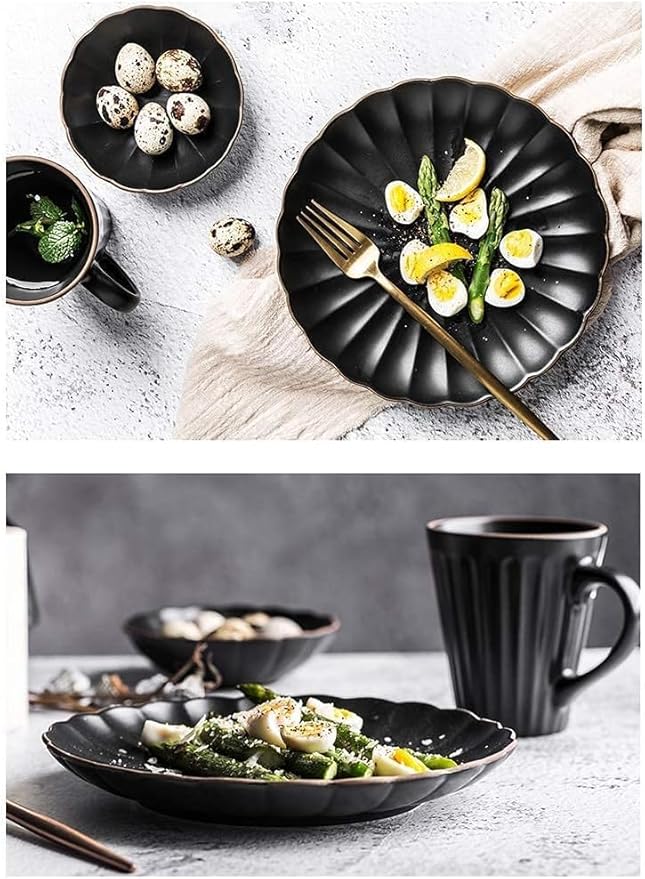 Dinnerware Set Plates and Bowls Sets 45 Pieces Petal Design Matte Porcelain Dinnerware Set | Cereals Bowl &amp Cup &amp Plate For Wedding Gifts And Family Party