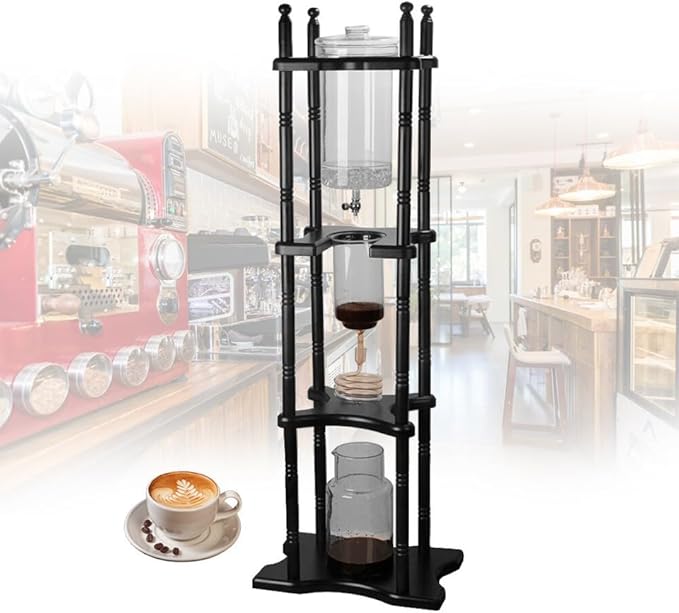 Cold Brew Coffee Machine Tower-Style Iced Coffee Machine 2L/67.63 oz Glass Dutch-Style Coffee Drip Filter Portable Home Ice Drip Coffee Tower