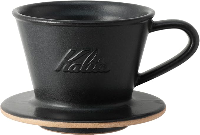 Carita Kalita Coffee Dripper Mino Ware High Heat Retention Pottery for 1 to 2 People DACHI &amp KalitaMI 155 Sand Black #01107 Wave Series Made in Japan Drip Equipment For 1 Person