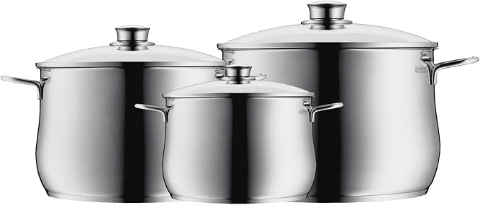 WMF 730036040 Diadem Plus Cromargan Pot Set Silver 3-Piece