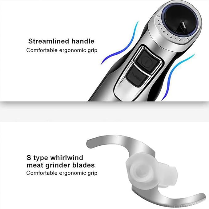 Cordless Immersion Mixer Handheld Immersion Blender With 500ml Mixing Beaker 1200W Strong Power and 6 Gear Speed Adjustable Detachable Design and Easy To Cleaning for Make Shakes Smoothies