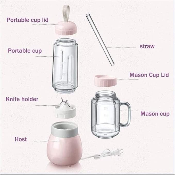 Portable Personal Size Smoothies and Shakes Handheld Fruit Machine 400ML USB Rchargeable Juicer Cup Ice Blender Mixer