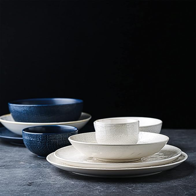 Dinnerware Sets Porcelain Bowls and Plates Sets Tableware Combination Set Kitchen Dinnerware Set for Family Gathering and Gift 18 Pcs Dish Set