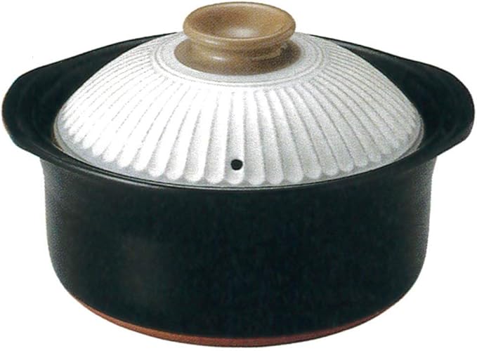 53-91171/2-981060 Rice Pot White 3 Cups Rice Pot 8.9 x 6.1 inches (22.5 x 15.5 cm) 5.9 fl oz (1700 cc) For Direct Fire Rice Cooking Rice Earthenware Pot Banko Ware
