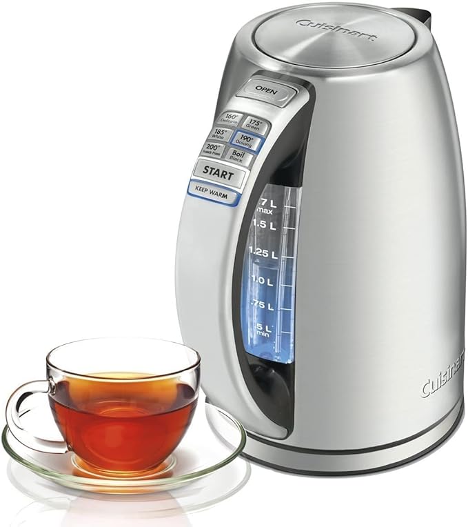 Cuisinart CPT-160 Metal Classic 2-Slice Toaster Brushed Stainless &amp CPK-17P1 Electric Cordless Tea Kettle 1.7-Liter Stainless Steel