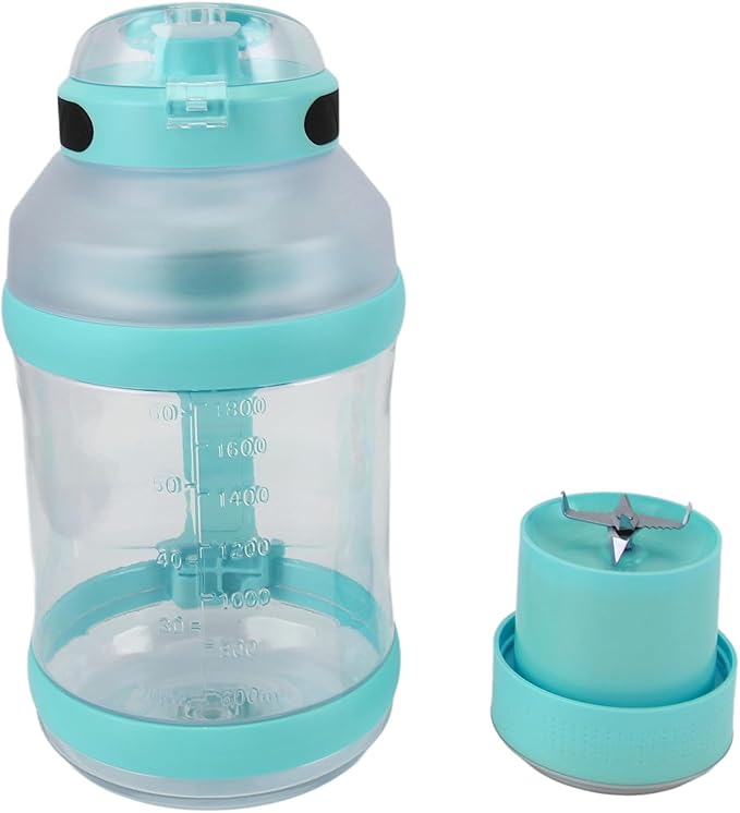 Yosoo Large Capacity 2L Sport Portable Blender with 6Blades for Shakes Smoothies 18000rpm High Speed Blender with 4000mAh Battery USB Charging Materials (Blue and Green)