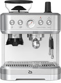Espresso Machine with Built-in Grinder 15 Bar Italian ULKA Pump Dual PID Control &amp Milk Frother 85oz Large Water Tank Auto-Cleaning for Perfect Lattes/Cappuccinos Home Barista Coffee Maker