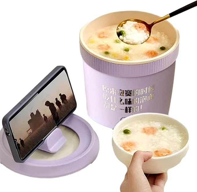 Multifunctional Mini Rice Cooker Smart Automatic Multi-function Electric Hot Pot 1L Small Household Multifunctional All-in-One Pot Soup Porridge Noodle Pot Steaming Stir-Frying (purple)