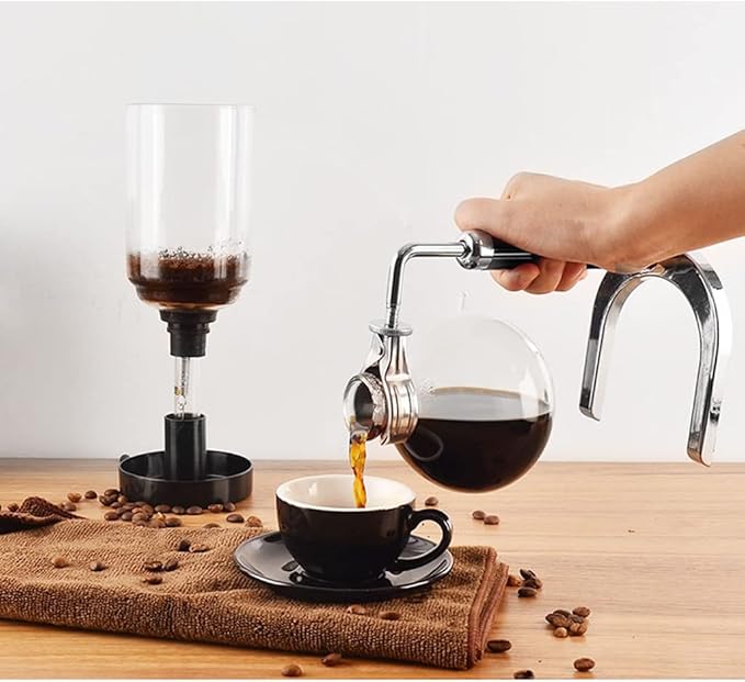 JITEM Cafetera Syphon Coffee Maker Manual Retro Vacuum Glass Siphon Pot Percolators 3 Cups Glass Tabletop Siphon Coffee Maker for Coffee or Tea