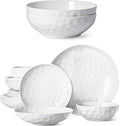 HOMBENE Large Dinnerware Set 16 Piece Service for 4 Bundle with 10.5 Inch Salad Bowls Set of 2