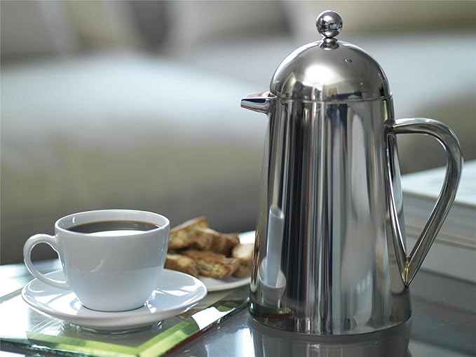 La Cafetière Havana Stainless Steel Double Walled Cafetière Eight Cup Gift Boxed Silver