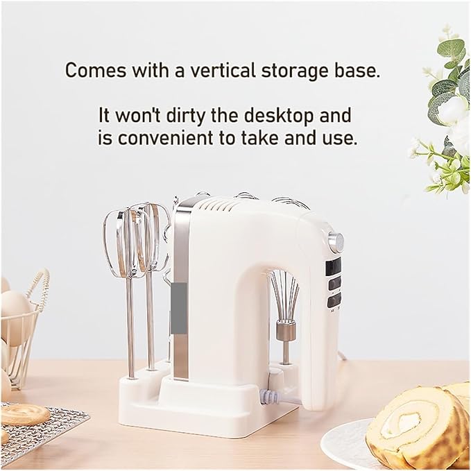 Fit for 400W Electric Kitchen Blender - DC Hand Mixer with Storage Base &amp Electronic Control 304 Stainless Steel Six Rods Set Mixer