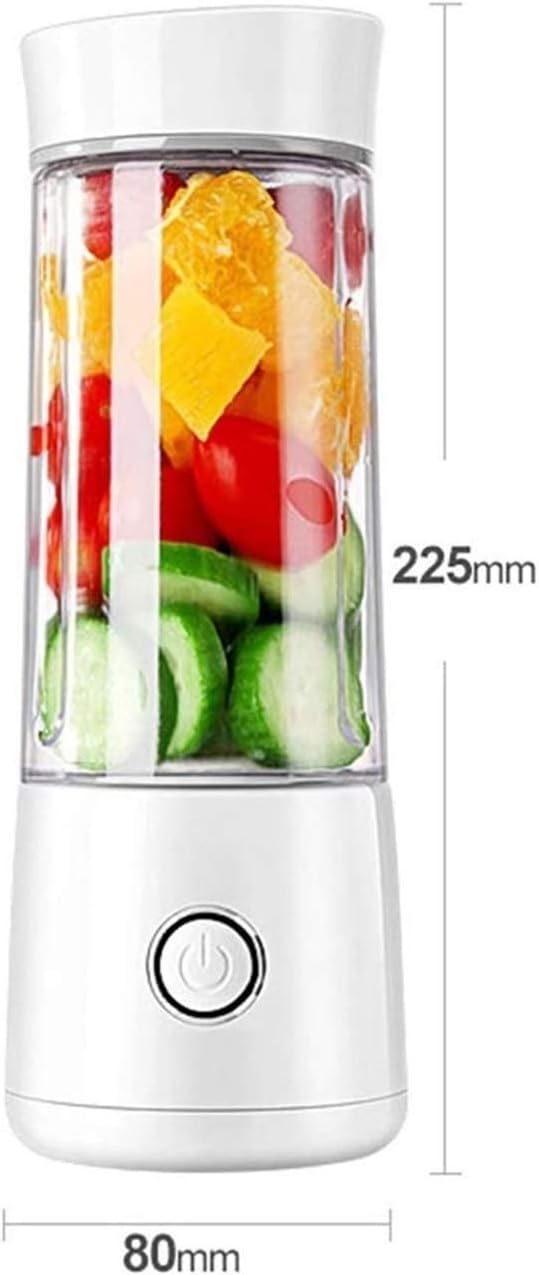 Portable Blender Smoothie Juicer Cup - 4 Blades Fruit Mixing Machine with USB Rechargeable Travel Juicer Detachable Cup 400ml (Color : A) (B)