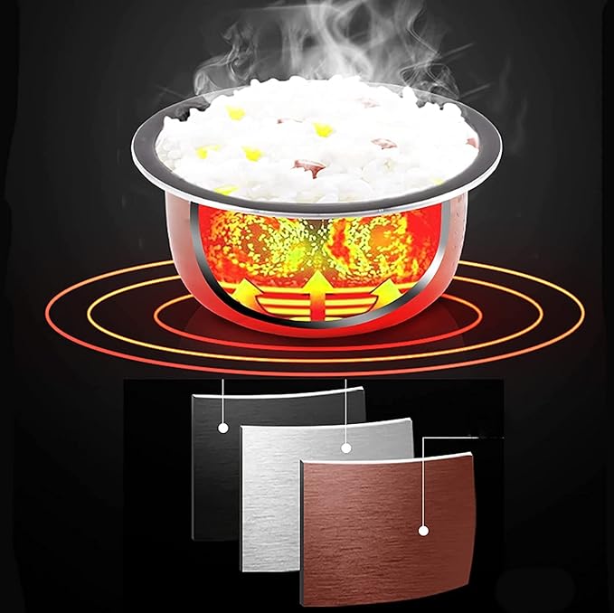 Rice Cooker &amp Steamer 1.5/2/2.5L Small Capacity Aluminum Alloy Non-Stick Liner for Family Dormitory for 1~3 People Rice Cooker