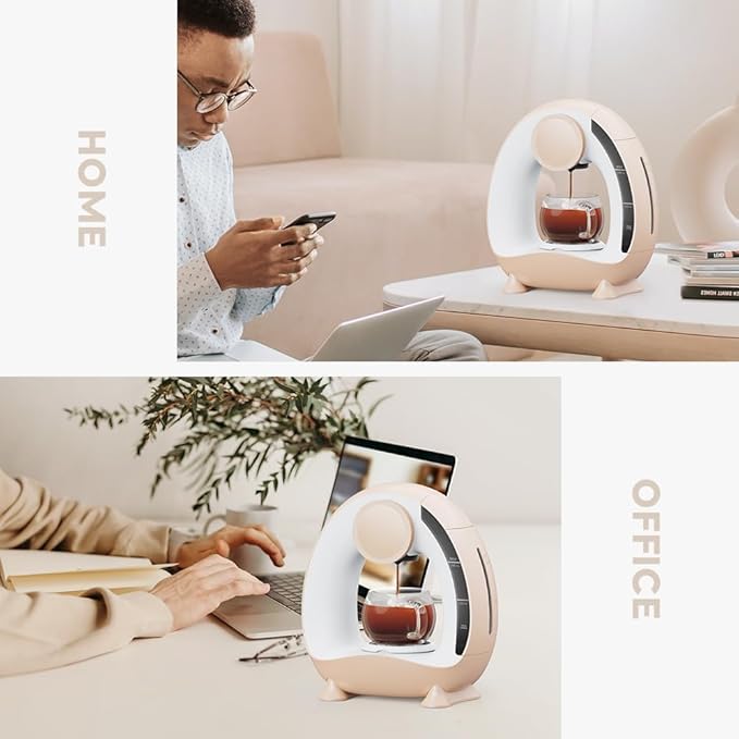 BENFUCHEN Pod and Grounds Single-Serve Coffee Maker 2 in 1 One Cup Coffee Machine Compatible with K-Cup Pod &amp Coffee Grounds/Tea Compact Design 4-8oz Champagne Color
