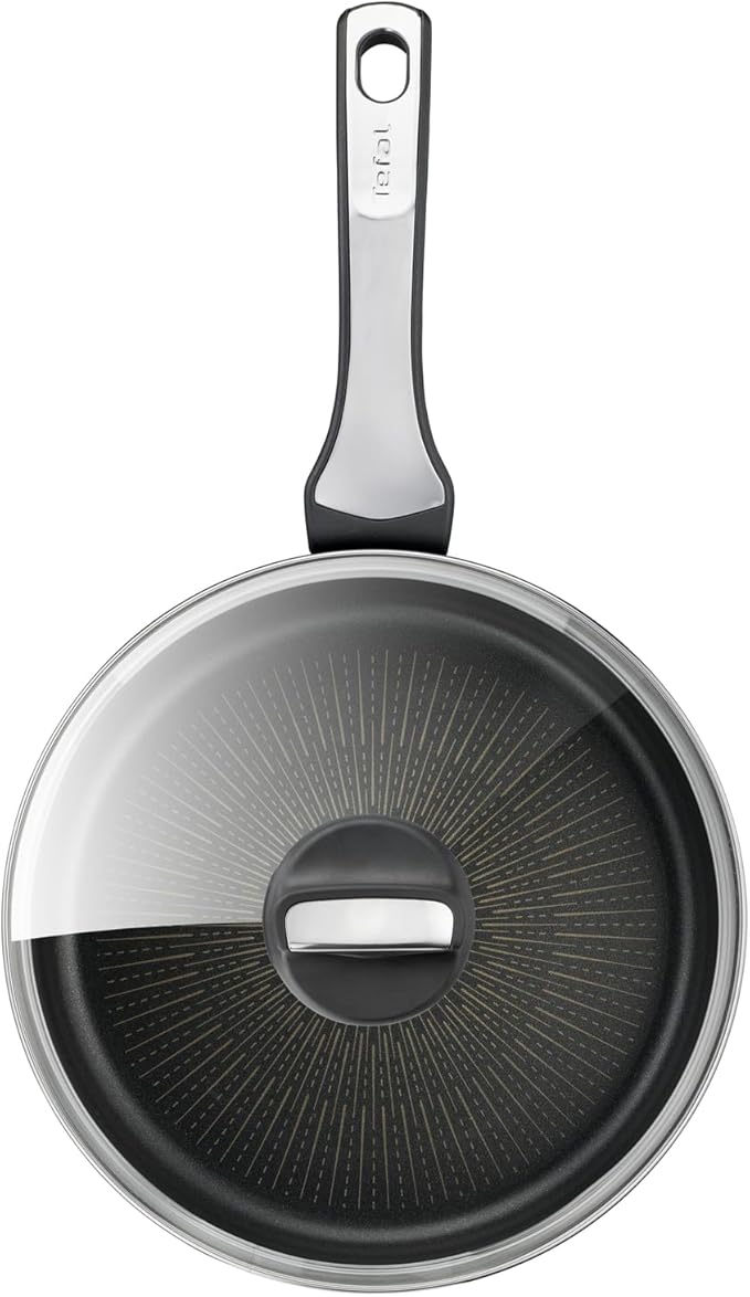 Tefal Unlimited On Premium Cookware 24 cm Saute Pan UK’s Longest Lasting Non-stick Frying Pan Heat Indicator Induction Hob Compatible Dishwasher Safe Aluminium black G25932AZ