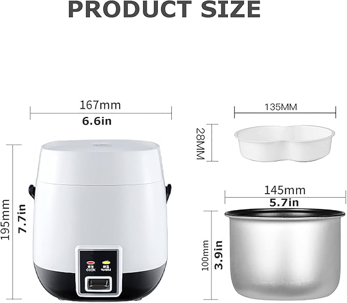 Rice Cooker Rice Cooker Electric Non Stick Rice With Steamer 1.2L Multicooker With Premium Inner Pot And Keep Warm(White)