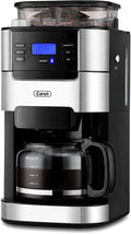 Gevi 10-Cup Drip Coffee Maker with Built-in Grinder Programmable Brew Coffee Machine with Timer Reusable Filter 1.5L Water Tank Coffee Pot Warming Plate Burr Grinder Combo