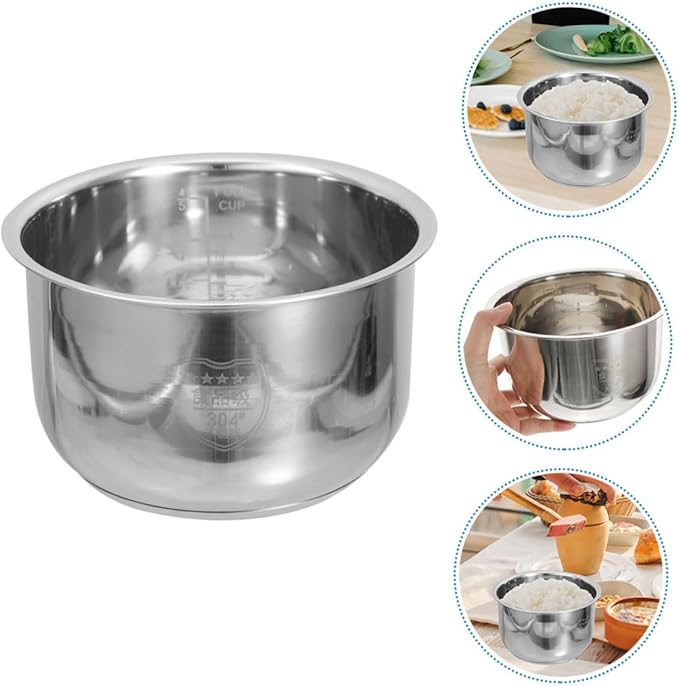 Garneck Household Cooker Inner Pot Stainless Steel Rice Cooker Pot Cooking Liner