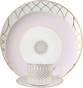 gold trim dinnerware set service for 6 24 pieces pink and white ceramic plate set luxury bone china dishes sets for wedding anniversary fine dining present