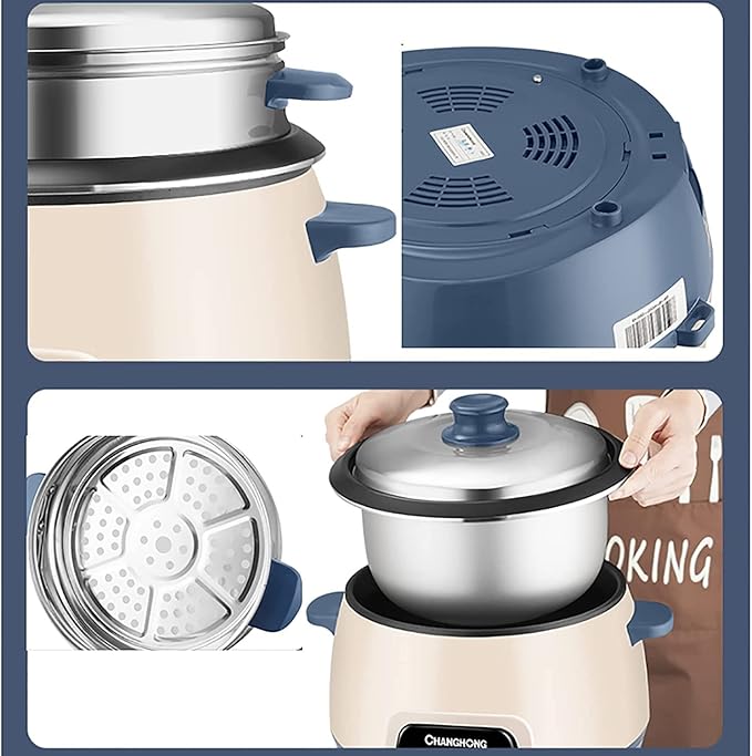 Household Electric Rice Cooker With Steamer Non-Stick Inner Pot Intelligent Insulation Make Rice &amp Steam Healthy Food &amp Vegetables For 1-6 People(3l)