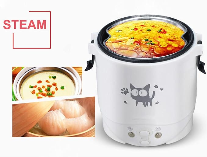 Small 1L Electric Rice Cooker Cooking Machine Multifunction for Travel Camping 12V
